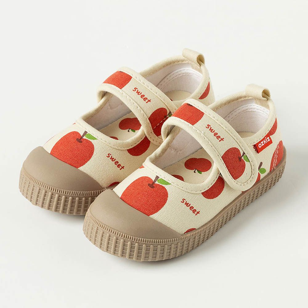 腳趾保護防滑休閒鞋/室內鞋-蘋果-米