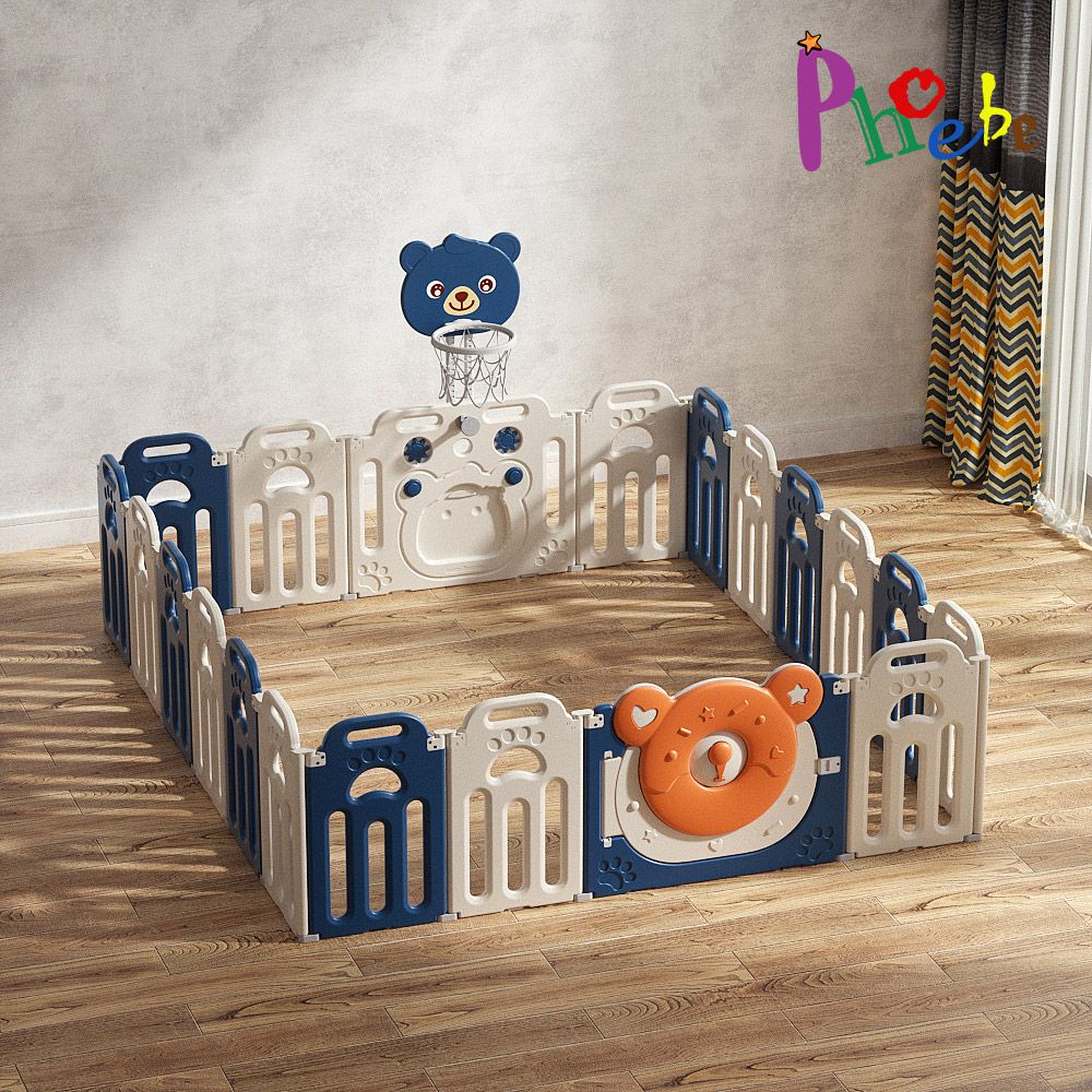 Phoebe - 寶貝熊兒童安全折疊遊戲圍欄18+2片組