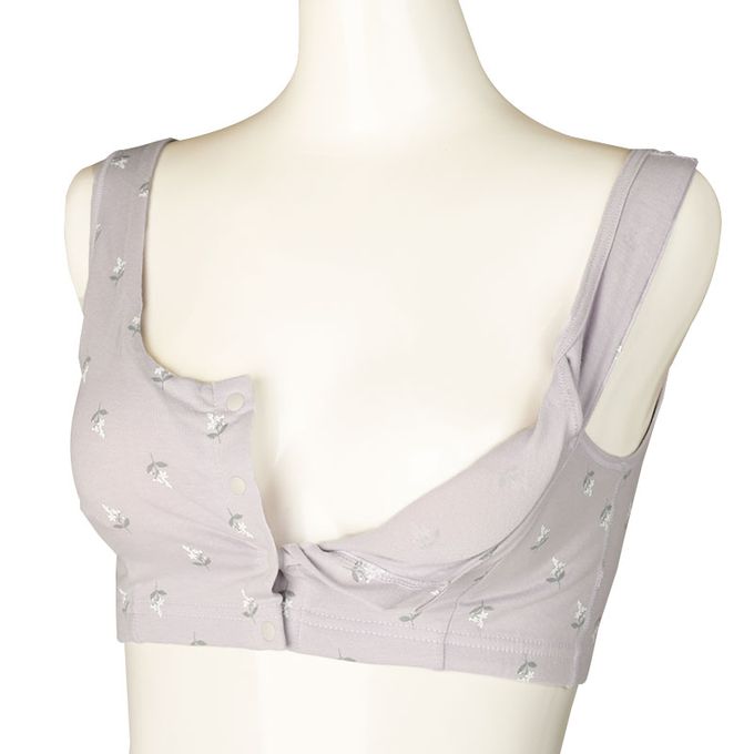 akachan honpo - 半截式內衣-前開式小花-紫色