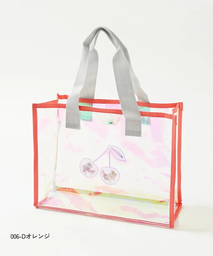 日本 devirock - 獨角獸色系閃亮PVC游泳/玩水包-愛心-粉紅