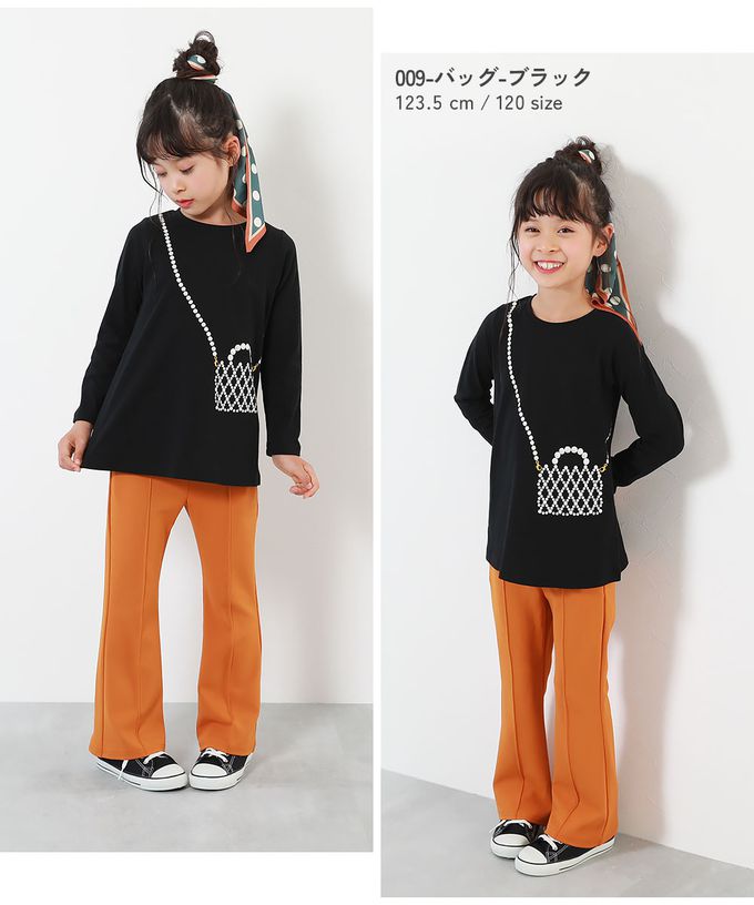 日本 devirock - 100%棉 甜美女孩長版長袖上衣-手機揹帶-蘋果綠