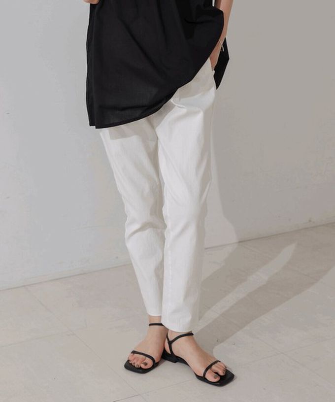 日本 Bab - 接觸冷感 UVcut定番美腳九分褲-葡萄紫