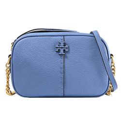 TORY BURCH - 荔枝皮革相機包 (水藍色)