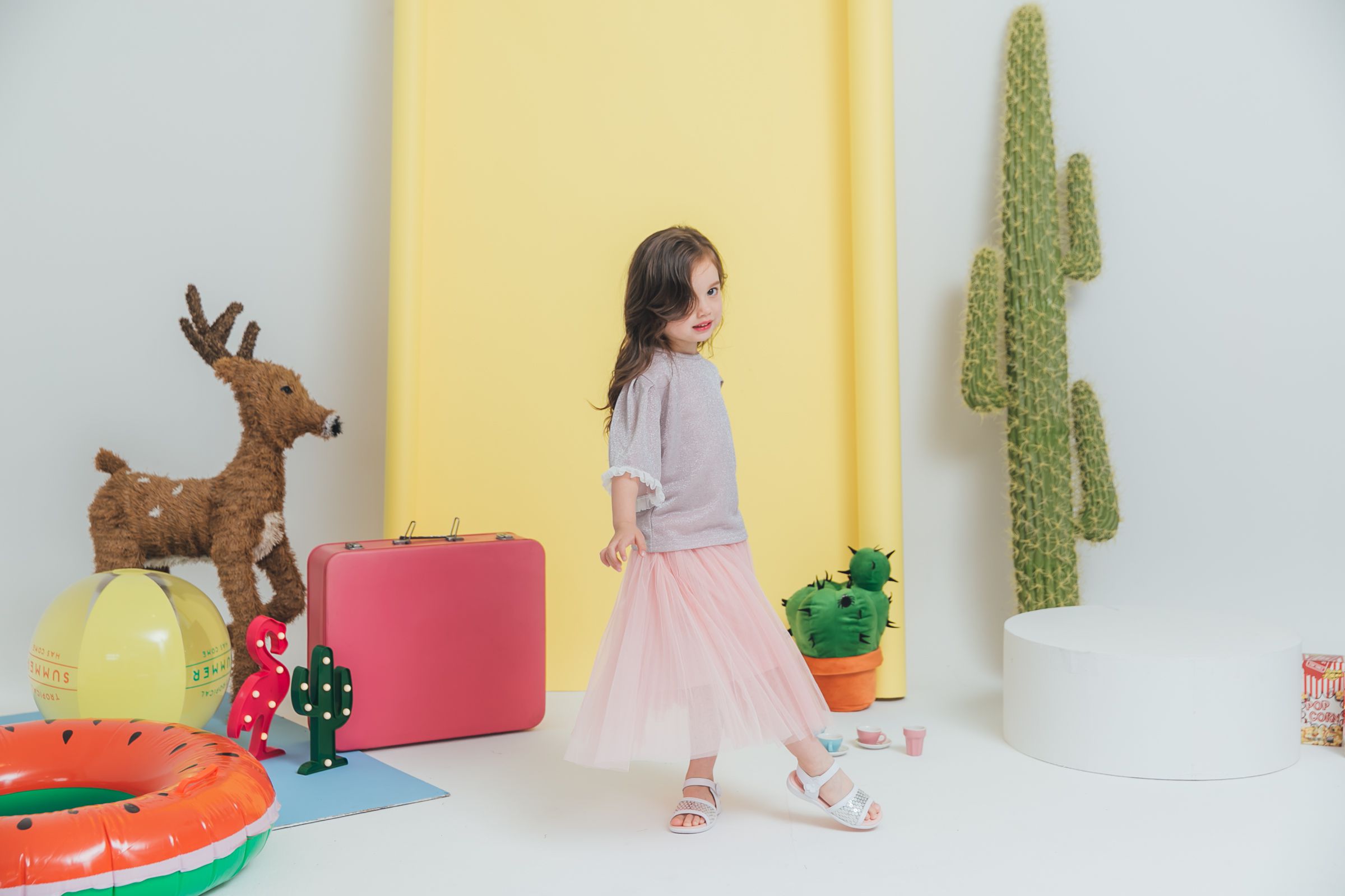 Peachy - 北鼻款*獨家訂製綿柔法式浪漫三層蓬紗裙-三層蓬版-蜜桃粉