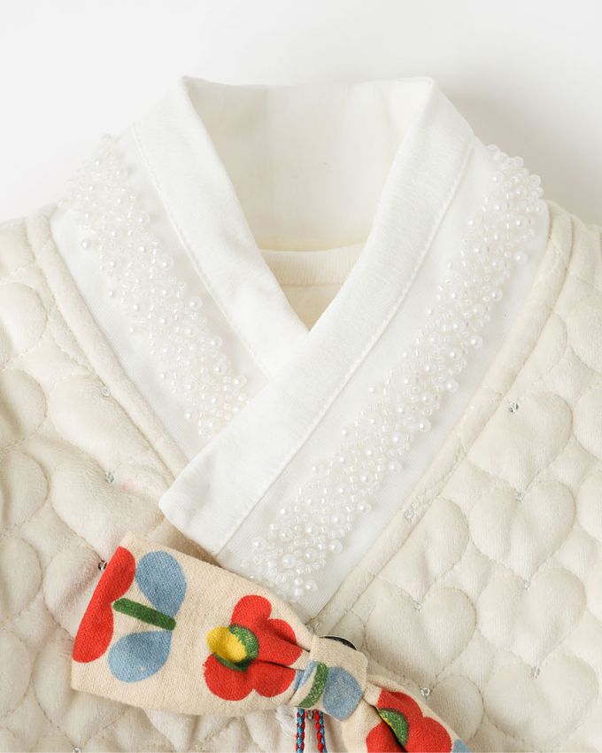 韓國 OZKIZ - 花朵印女寶生活韓服套裝