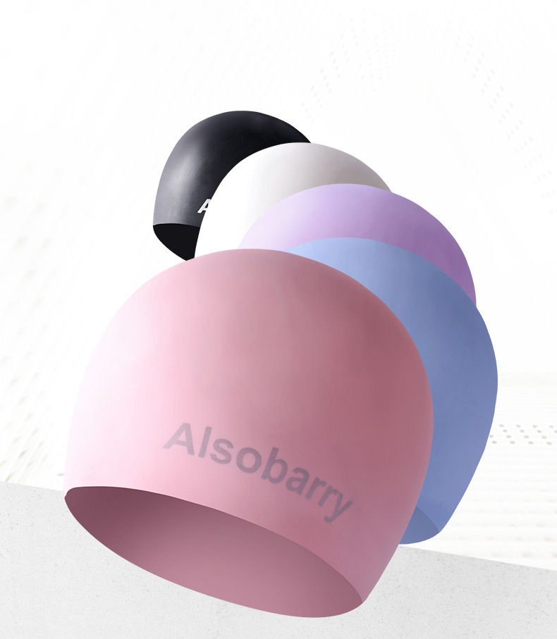 純色矽膠防水泳帽-淺藍色 (頭圍54-58cm)