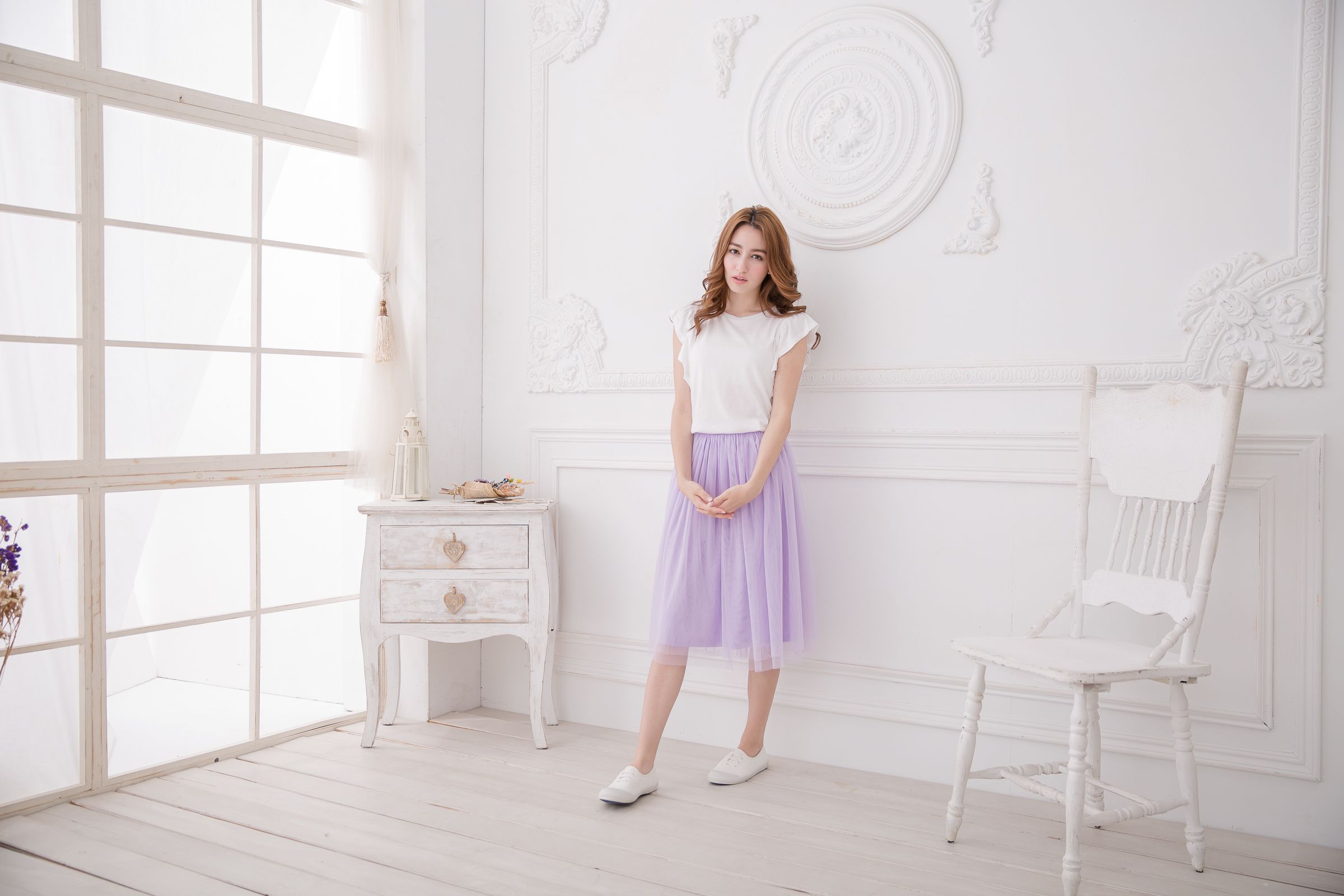 Peachy - 獨家訂製綿柔半身紗裙-半身中長版-薰衣草紫 (F)