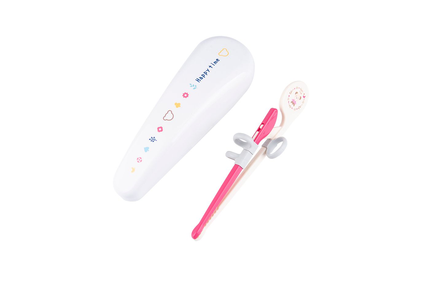 日本 Richell 利其爾 - 兒童學習筷第一階段-適用於2.5歲以上-粉-1組/入