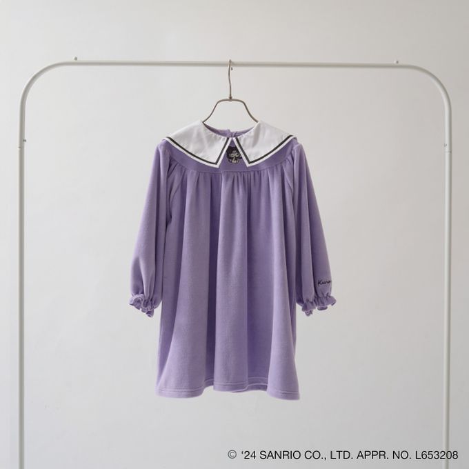 日本 Lycee mine - 聯名款 造型領奢華絨面長袖洋裝-酷洛米-黑