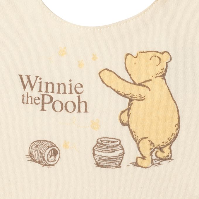 akachan honpo - 圍兜-復古小熊維尼-淺卡其色 (長29cmｘ寬24cm)