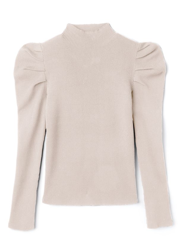 日本 GRL - 高嶺之花羊腿袖針織上衣-黑