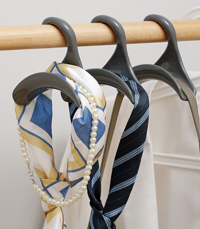 日本霜山 - 無痕多用途絲巾/領帶/包包收納掛勾-3入