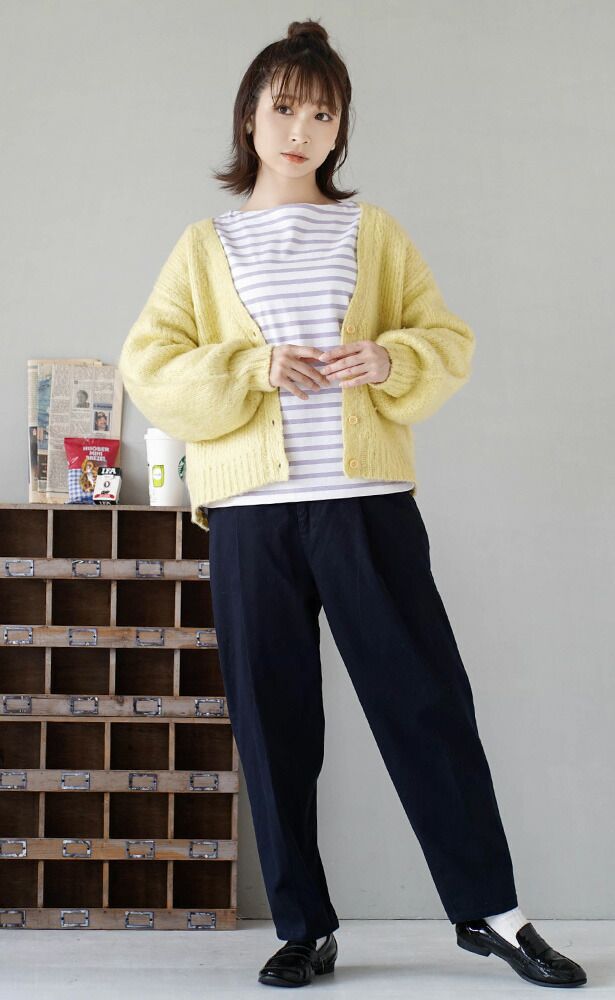 日本 zootie - 柔軟刷毛氣球袖針織外套-黑