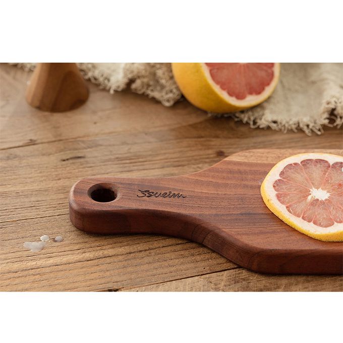 韓國 SSUEIM - 桃花心木製把手細長形砧板/托盤42x12x2