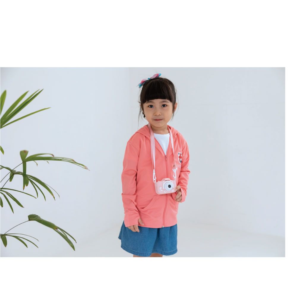 貝柔 Peilou - 3M高透氣抗UV防曬連帽外套_兒童-粉橘