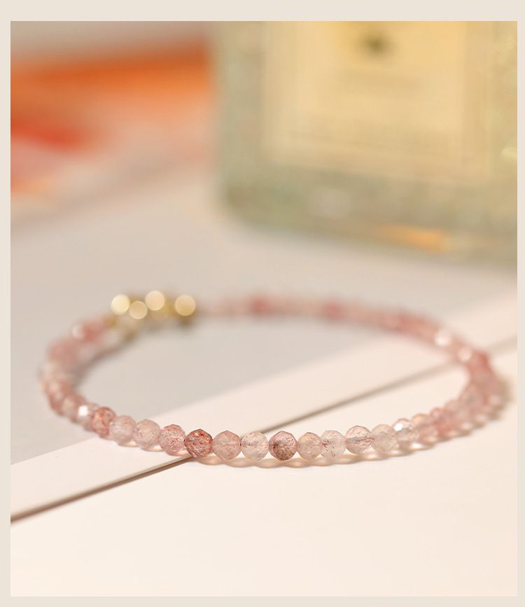 3mm草莓晶手鏈-圓珠款
