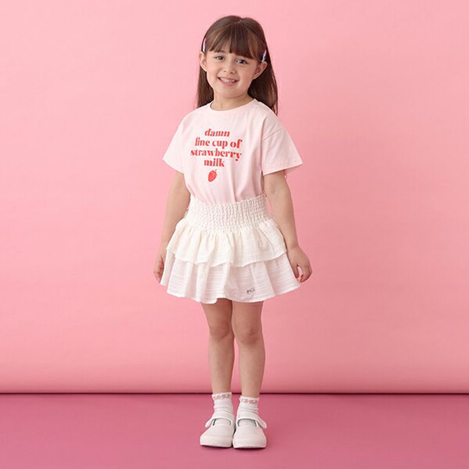 日本 Lycee mine - 澎澎荷葉邊皺褶褲裙-白