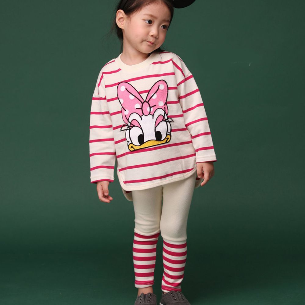 韓國 Hanab - 正版迪士尼-橫條紋大頭套裝-粉紅黛西