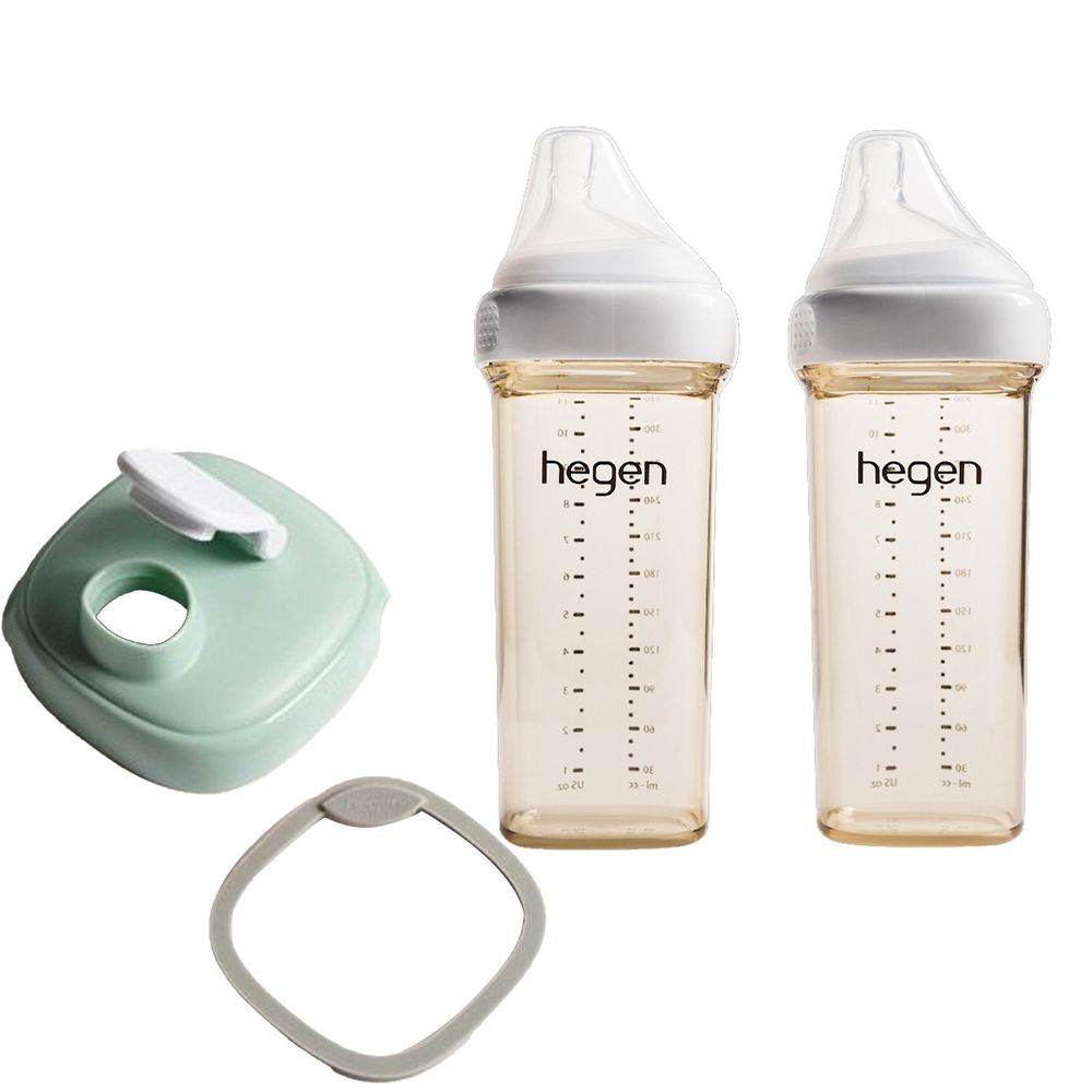 hegen - 大寶媽媽人氣組- 330ml雙瓶組+多功能水杯蓋-漾綠