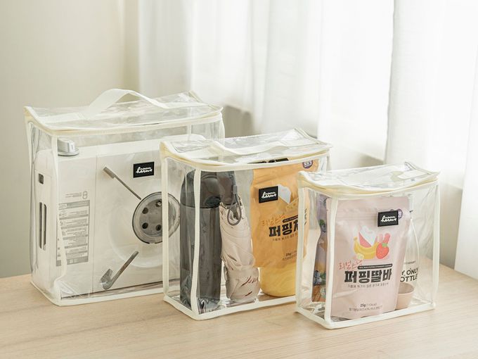 HARUhonpo 小晴天本舖 - 寶可樂收袋-外出立立袋-榛果奶(透明) (L)