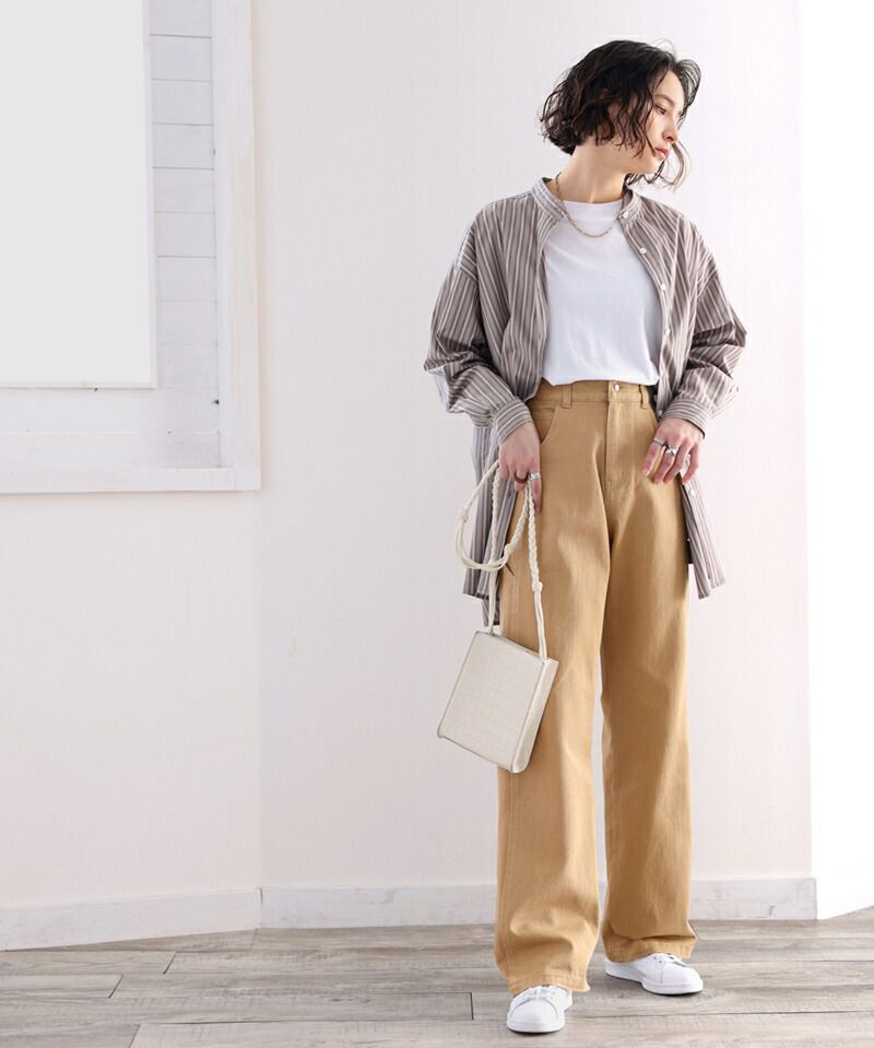 日本 Classical Elf - 超顯瘦厚磅百搭直筒褲-淺藍