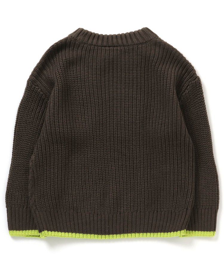 日本 BREEZE - 可水洗明亮色滾邊針織毛衣-耀眼橘