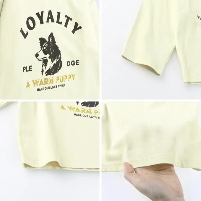 日本 BRANSHES - 100%棉 落肩印花長袖上衣-LOUISIANA-海軍藍