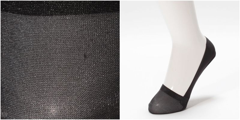 日本 okamoto - 超強專利防滑ㄈ型隱形襪-深履款-雜灰 (23-25cm)-棉混