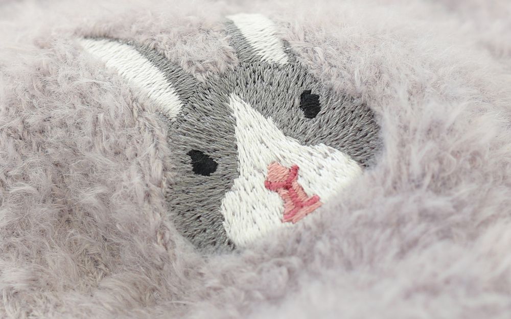 日本 TOMO - 兒童可觸控短絨保暖手套-比熊犬-深藍