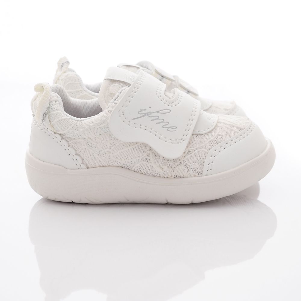 日本IFME - 機能學步鞋-CALIN蕾絲學步款(寶寶段)-白