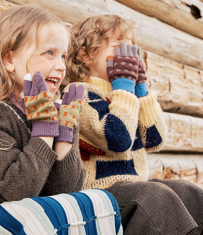 kocotree - 北歐風針織保暖手套-均碼 (淺紫)