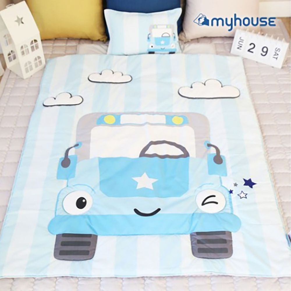 韓國 myhouse - 防蟎抗敏派對動物兒童睡袋-小汽車