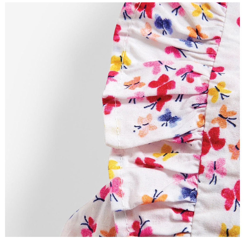 英國 JoJo Maman BeBe - 超優質嬰幼兒/兒童100％純棉短袖洋裝-蝴蝶翩飛