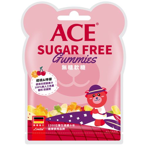 ACE - 【ACE】ZERO SUGAR 櫻桃檸檬無糖Q軟糖40g/袋