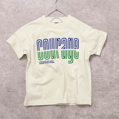 日本 BRANSHES - 100%棉 街頭印花短袖上衣-courage-米白