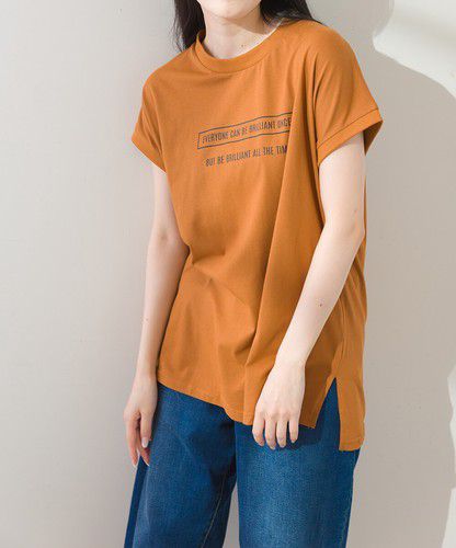 日本 Bou Jeloud - 100%純棉透氣簡約短袖上衣-焦糖橘
