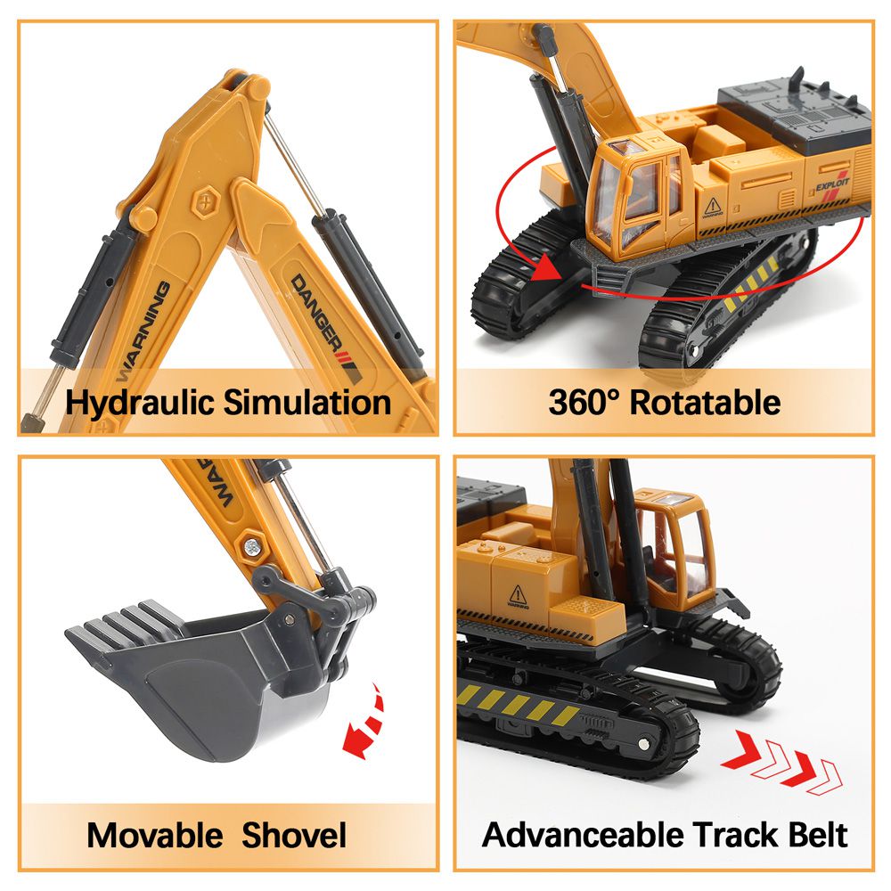 CuteStone - 兒童仿真工程卡車套裝玩具26件組