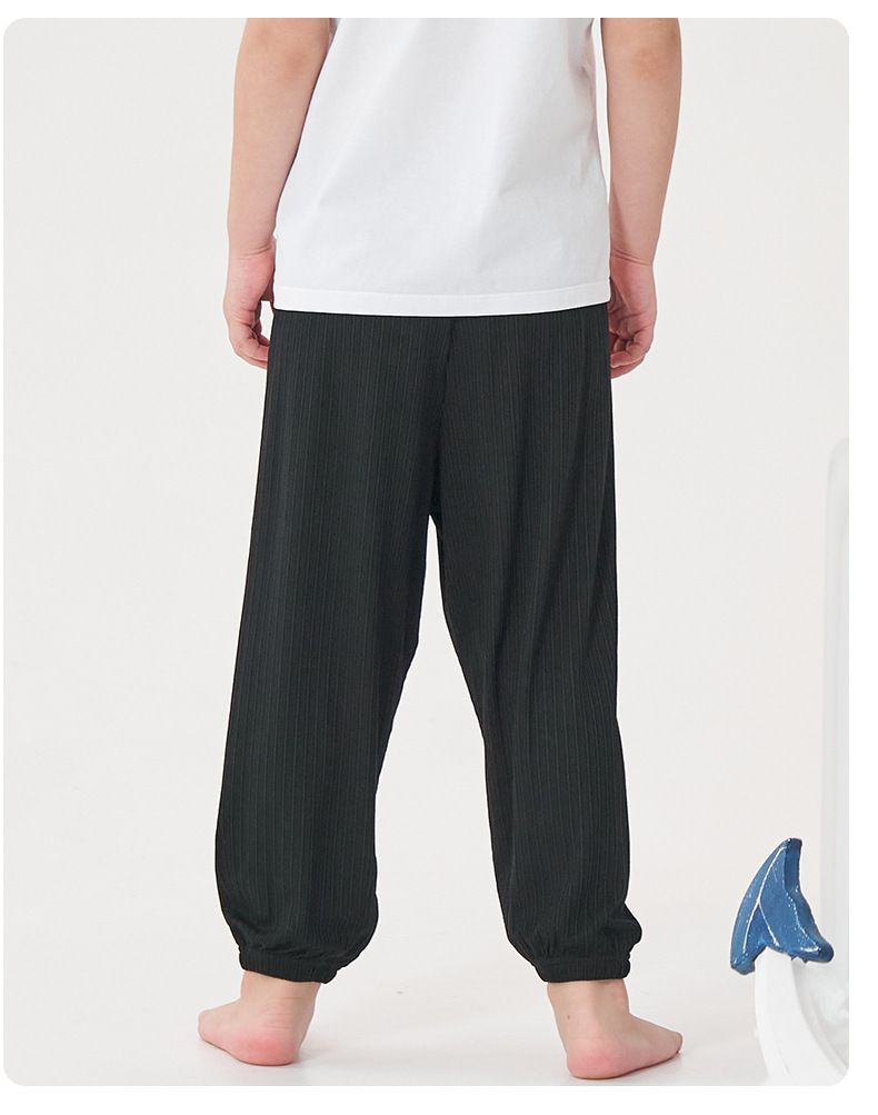 冰絲涼感素色螺紋防蚊褲/空調褲-棕色