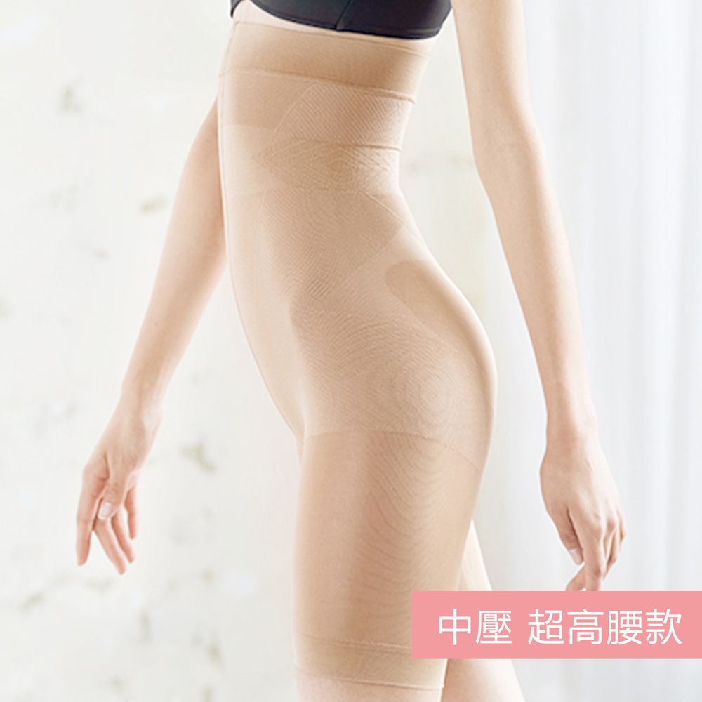 日本服飾代購 - 日本製 輕薄透氣穩定骨盤提臀塑身褲-中壓 超高腰款-杏膚色