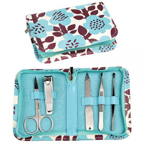 英國 Rex London - 修指甲/修容套裝五入工具組-藍花