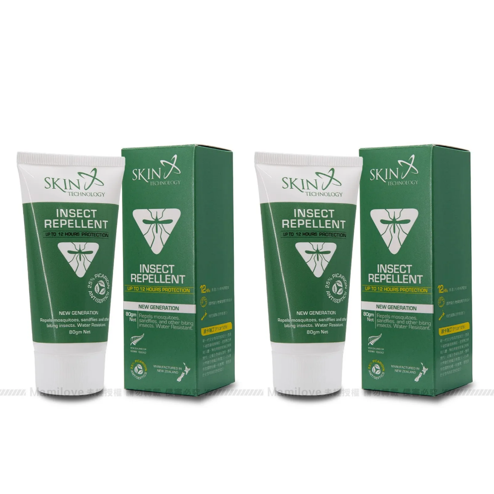 紐西蘭 Skin Technology Protect - 25%派卡瑞丁Picaridin 瑞斌12H長效防蚊乳霜-80ml*2