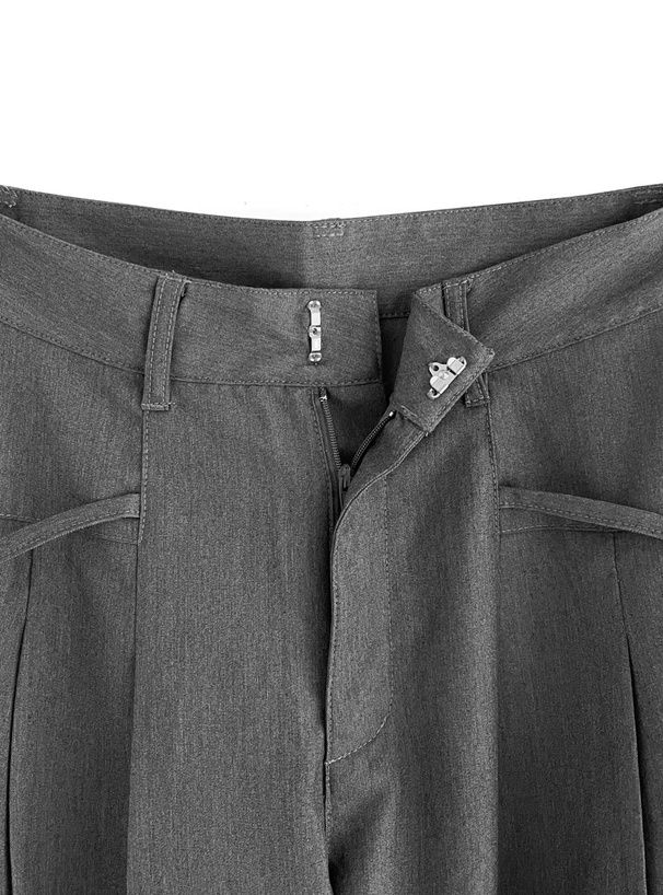 日本 GRL - 側蝴蝶結綁帶西裝褲-黑