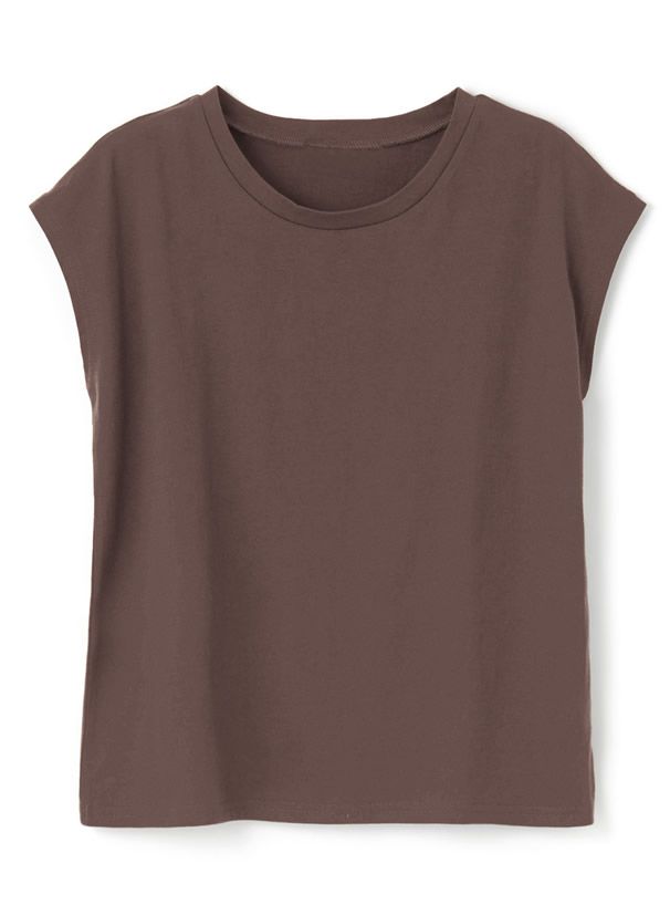 日本 GRL - 100%美國棉透氣百搭短袖上衣-杏