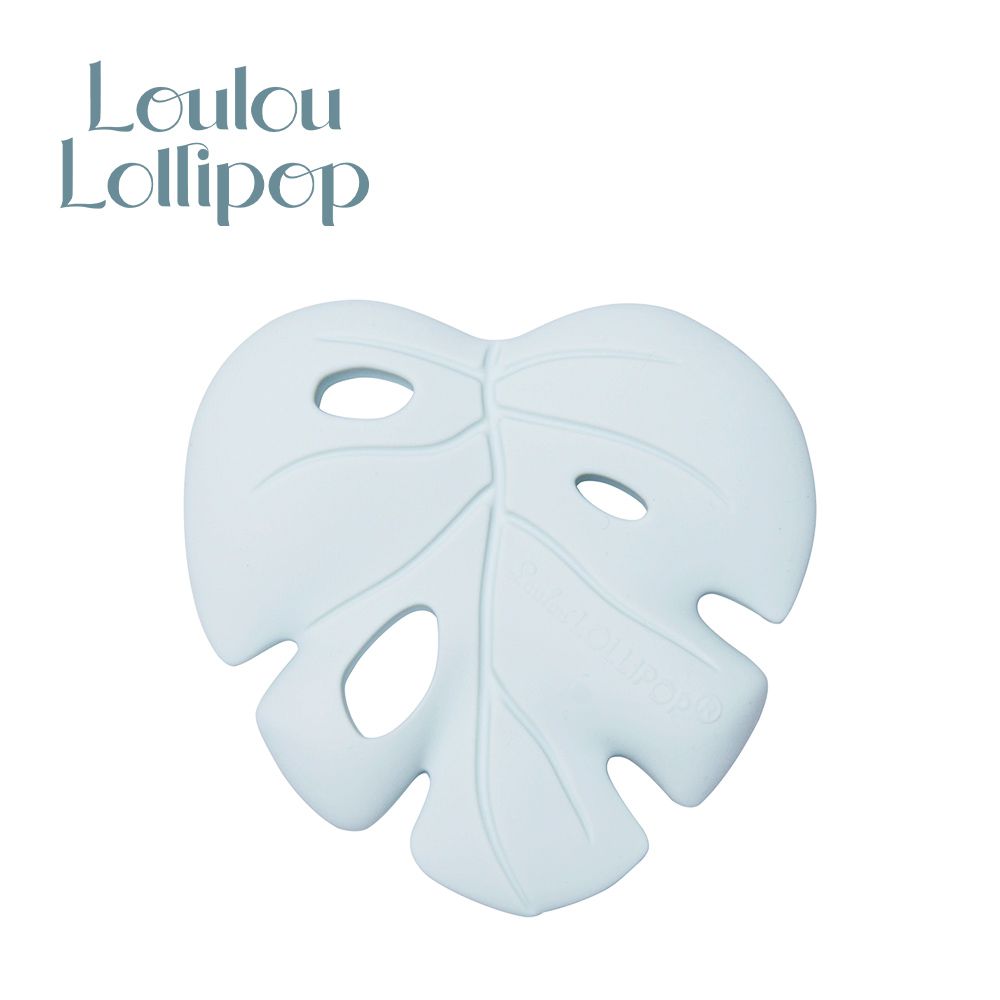 Loulou Lollipop - 加拿大 可愛造型矽膠固齒器-粉藍色龜背芋