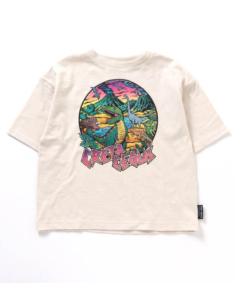 日本 BREEZE - 聯名款 衝浪風恐龍印花短袖上衣-白