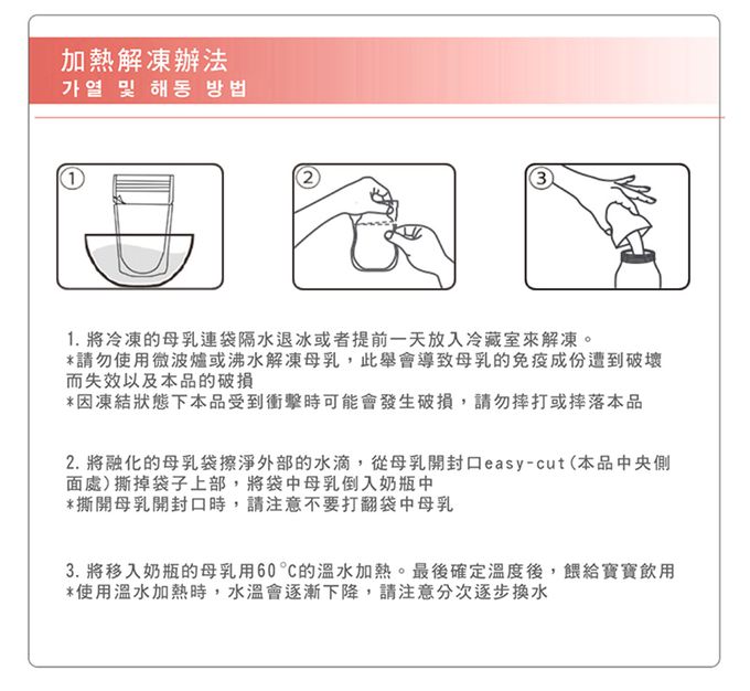 韓國 Perfection - 辨溫母乳冷凍袋100m (30枚)