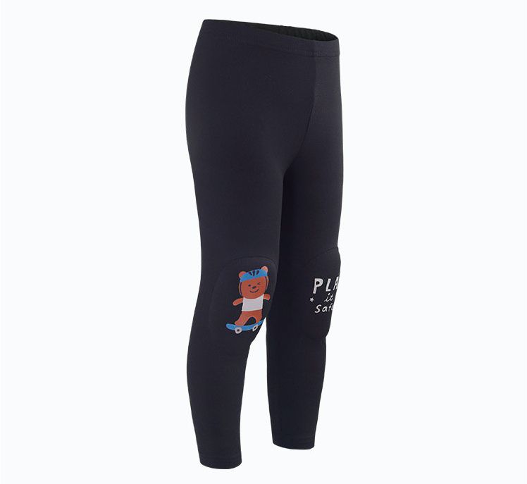 韓國 OZKIZ - 護膝彈力緊身褲-黑大熊