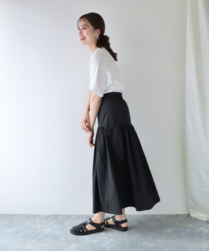 日本 BLUE EAST - 百搭顯瘦長裙-米杏