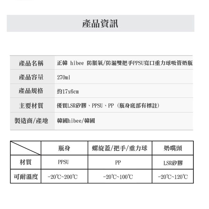 正韓 hibee - 蜜糖Q瓶 仿媽咪乳房感 PPSU 防脹氣寬口奶瓶/水瓶270ml_含重力球吸管與把手-粉_HB1P (附吸管刷)