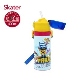 日本 SKATER - 兒童吸管不鏽鋼保溫水壺-汪汪隊-400ml